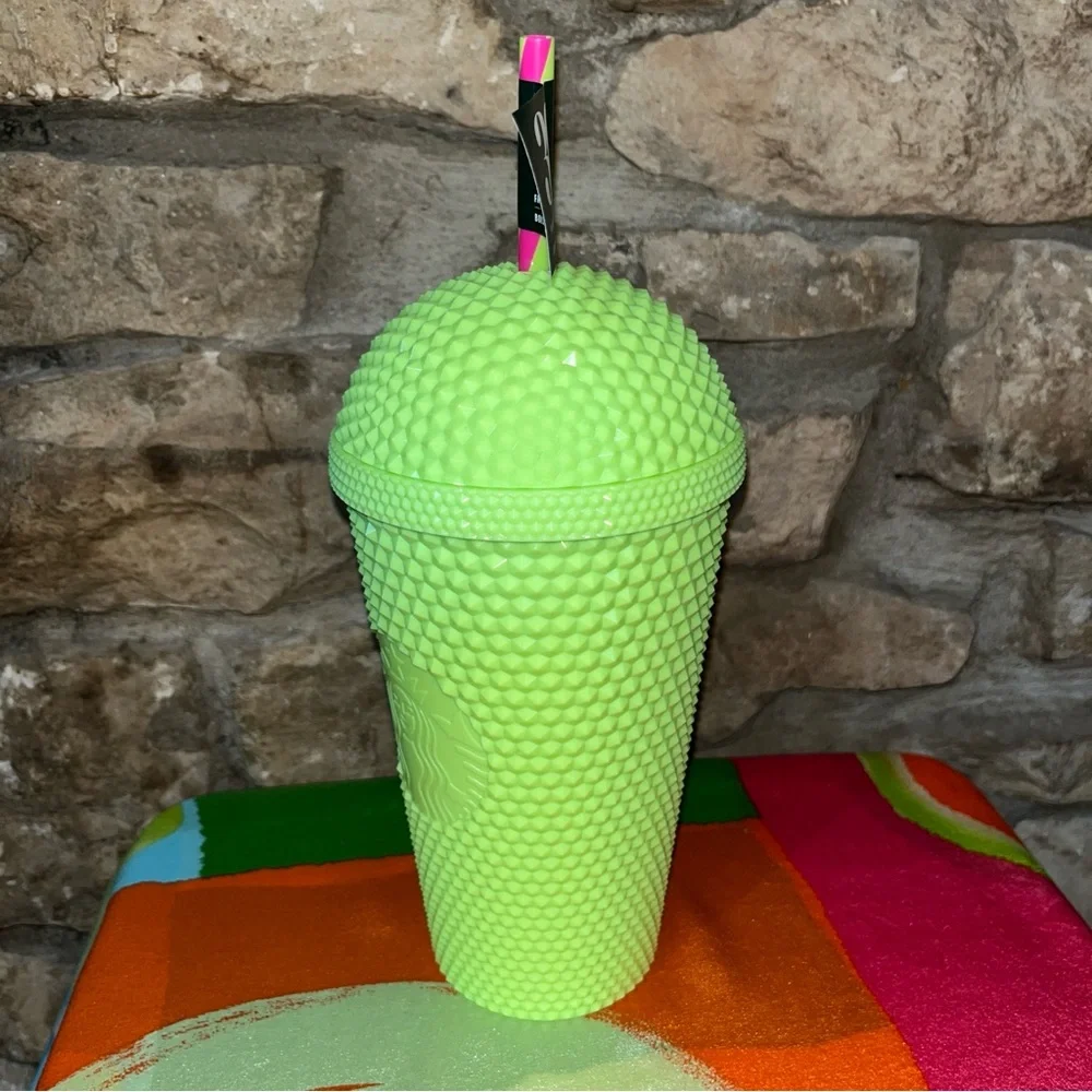 NWT STARBUCKS 30th Anniversary Frappuccino Studded Lime Green Cold Cup 16oz